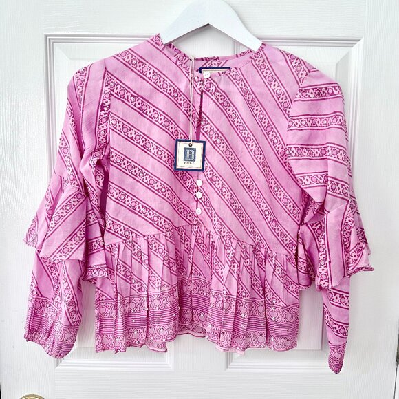 Bell by Alicia Bell Pink 'Callie' Long Sleeve Ruffle Top (XS) - Picture 1 of 12